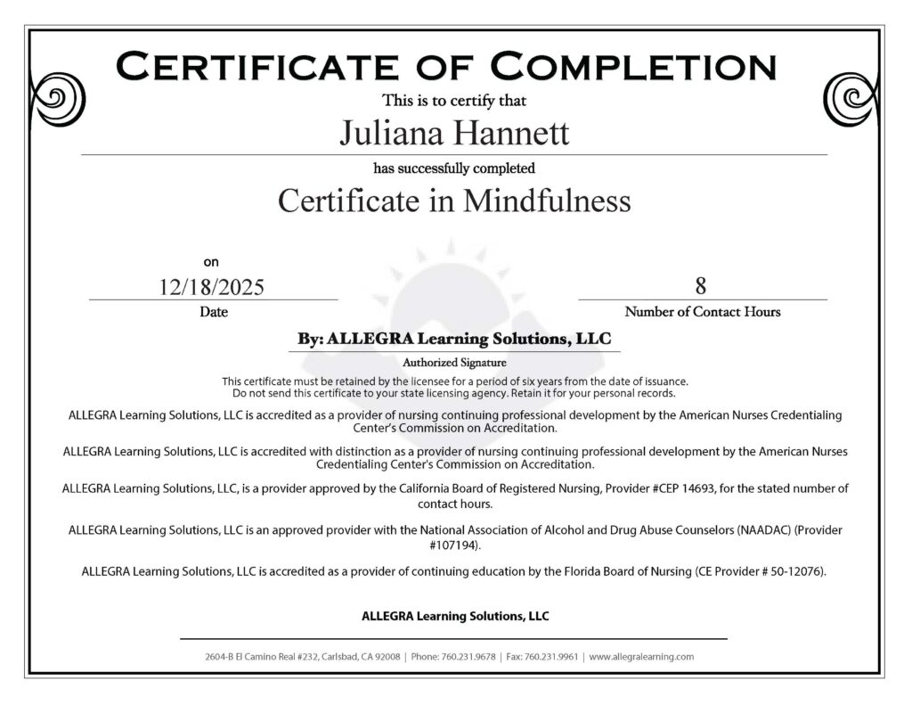 Mindfulness Certificate
